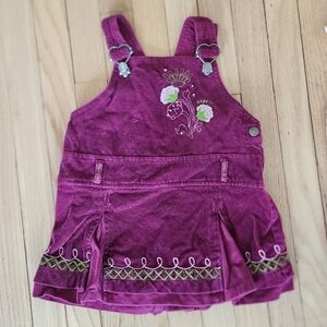 Esprit Magenta Kids Overalls with Floral Embroidery